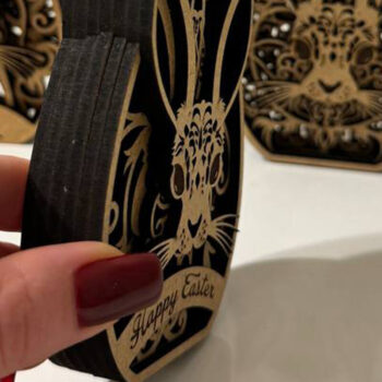 Intra απο ξύλο plywood 3mm-4mm πάχος - Διακοσμητικό πασχαλινό αυγό λαγουδάκι Δίασταση 5x4 cm INTRAFABR-115598124 - Image 2