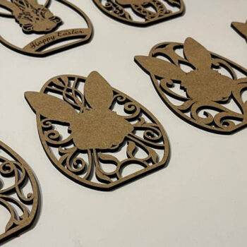 Intra απο ξύλο plywood 3mm-4mm πάχος - Διακοσμητικό πασχαλινό αυγό λαγουδάκι Δίασταση 5x4 cm INTRAFABR-115598124 - Image 4