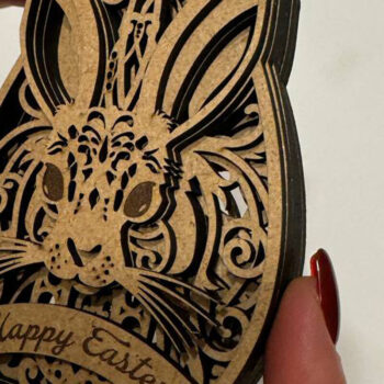 Intra απο ξύλο plywood 3mm-4mm πάχος - Διακοσμητικό πασχαλινό αυγό λαγουδάκι Δίασταση 5x4 cm INTRAFABR-115598124 - Image 5