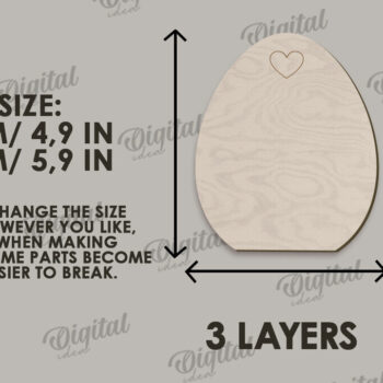 Intra απο ξύλο plywood 3mm-4mm πάχος - Διακοσμητικό πασχαλινό αυγό κοπής με λέιζερ. 3D αυγό Δίασταση 15x15 cm INTRAFABR-115504423 - Image 2
