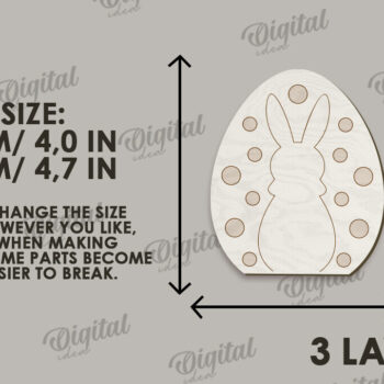 Intra απο ξύλο plywood 3mm-4mm πάχος - Διακοσμητικό πασχαλινό αυγό κοπής με λέιζερ. 3D αυγό Δίασταση 15x15 cm INTRAFABR-115503708 - Image 2