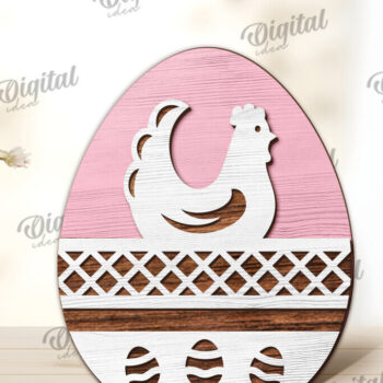 Intra απο ξύλο plywood 3mm-4mm πάχος - Διακοσμητικό πασχαλινό αυγό κοπής με λέιζερ. 3D αυγό Δίασταση 15x15 cm INTRAFABR-115503756 - Image 1