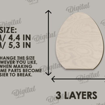 Intra απο ξύλο plywood 3mm-4mm πάχος - Διακοσμητικό πασχαλινό αυγό κοπής με λέιζερ. 3D αυγό Δίασταση 15x15 cm INTRAFABR-115503756 - Image 2