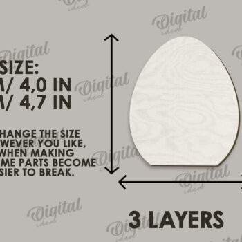 Intra απο ξύλο plywood 3mm-4mm πάχος - Διακοσμητικό πασχαλινό αυγό κοπής με λέιζερ. 3D αυγό Δίασταση 15x15 cm INTRAFABR-115503838 - Image 2