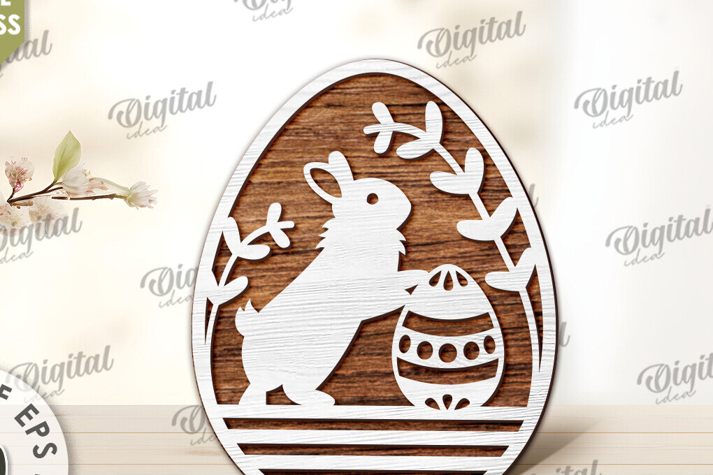 Intra απο ξύλο plywood 3mm-4mm πάχος - Διακοσμητικό πασχαλινό αυγό κοπής με λέιζερ. 3D αυγό Δίασταση 15x15 cm INTRAFABR-115504294