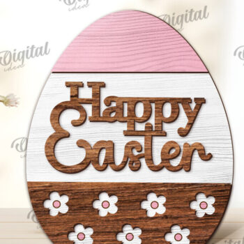 Intra απο ξύλο plywood 3mm-4mm πάχος - Διακοσμητικό πασχαλινό αυγό κοπής με λέιζερ. 3D αυγό Δίασταση 15x15 cm INTRAFABR-115504322 - Image 1