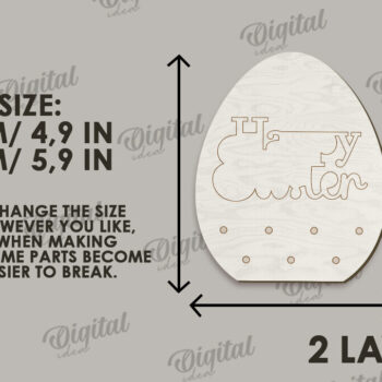 Intra απο ξύλο plywood 3mm-4mm πάχος - Διακοσμητικό πασχαλινό αυγό κοπής με λέιζερ. 3D αυγό Δίασταση 15x15 cm INTRAFABR-115504322 - Image 2