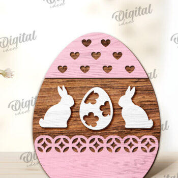 Intra απο ξύλο plywood 3mm-4mm πάχος - Διακοσμητικό πασχαλινό αυγό κοπής με λέιζερ. 3D αυγό Δίασταση 15x15 cm INTRAFABR-115504340 - Image 1