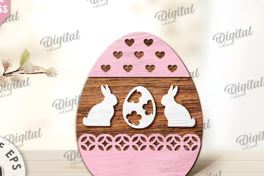 Intra απο ξύλο plywood 3mm-4mm πάχος - Διακοσμητικό πασχαλινό αυγό κοπής με λέιζερ. 3D αυγό Δίασταση 15x15 cm INTRAFABR-115504340