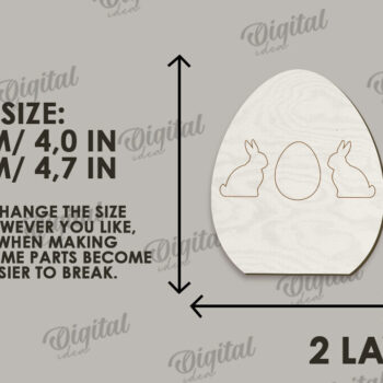 Intra απο ξύλο plywood 3mm-4mm πάχος - Διακοσμητικό πασχαλινό αυγό κοπής με λέιζερ. 3D αυγό Δίασταση 15x15 cm INTRAFABR-115504340 - Image 2