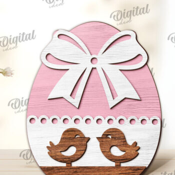 Intra απο ξύλο plywood 3mm-4mm πάχος - Διακοσμητικό πασχαλινό αυγό κοπής με λέιζερ. 3D αυγό Δίασταση 15x15 cm INTRAFABR-115504367 - Image 1