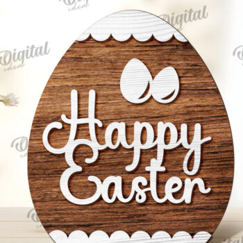 Intra απο ξύλο plywood 3mm-4mm πάχος - Διακοσμητικό πασχαλινό αυγό κοπής με λέιζερ. 3D αυγό Δίασταση 15x15 cm INTRAFABR-115503584 - Image 1