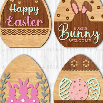 Intra απο ξύλο plywood 3mm-4mm πάχος - Διακοσμητικό πασχαλινό αυγό κοπής με λέιζερ Δίασταση 20x20 cm INTRAFABR-116163309 - Image 2