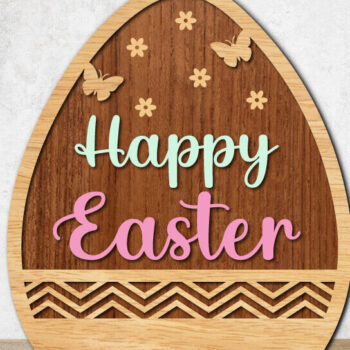 Intra απο ξύλο plywood 3mm-4mm πάχος - Διακοσμητικό πασχαλινό αυγό κοπής με λέιζερ Δίασταση 20x20 cm INTRAFABR-116163309 - Image 5