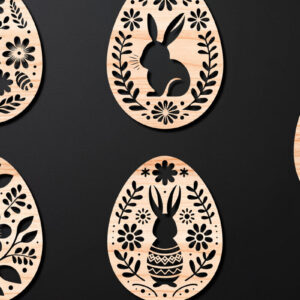 Intra απο ξύλο plywood 3mm-4mm πάχος - Διακοσμητικό Πασχαλινό Αυγό LaserCut   Δίασταση 4x4 cm INTRAFABR-112390803