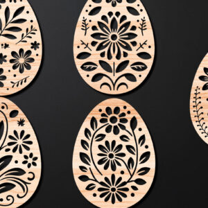Intra απο ξύλο plywood 3mm-4mm πάχος - Διακοσμητικό Πασχαλινό Αυγό LaserCut   Δίασταση 4x4 cm INTRAFABR-112390812
