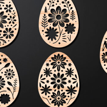 Intra απο ξύλο plywood 3mm-4mm πάχος - Διακοσμητικό Πασχαλινό Αυγό LaserCut   Δίασταση 4x4 cm INTRAFABR-112390831 - Image 1