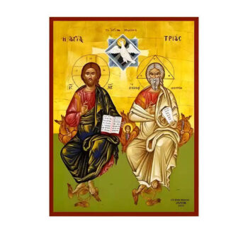 Εικόνα Ορθοδοξίας με περίγραμμα χρυσό σε ξύλο Φλαμουρίας  με  βάση Εικόνα Αγία Τριάδα Χειροποίητη Ελληνορθόδοξη , Κρεμαστή πλάκα βυζαντινής τέχνης, χριστιανική τέχνη Διάσταση 10x7 cm (3,9 x 2,8 ίντσες) INTRAEK-670860 - Image 1