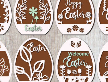 Intra απο ξύλο plywood 3mm-4mm πάχος - Διακοσμητικό Πασχαλινό Αυγό  Cut Layer 1466 Δίασταση 15x15 cm INTRAFABR-116319003 - Image 1