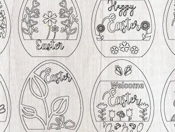 Intra απο ξύλο plywood 3mm-4mm πάχος - Διακοσμητικό Πασχαλινό Αυγό  Cut Layer 1466 Δίασταση 15x15 cm INTRAFABR-116319003 - Image 2