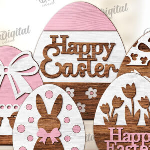 Intra απο ξύλο plywood 3mm-4mm πάχος - Διακοσμητικό πασχαλινό αυγό κομμένο με λέιζερ Δίασταση 15x15 cm INTRAFABR-115694293