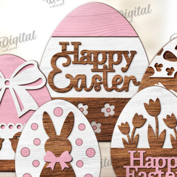 Intra απο ξύλο plywood 3mm-4mm πάχος - Διακοσμητικό πασχαλινό αυγό κομμένο με λέιζερ Δίασταση 15x15 cm INTRAFABR-115694293 - Image 1