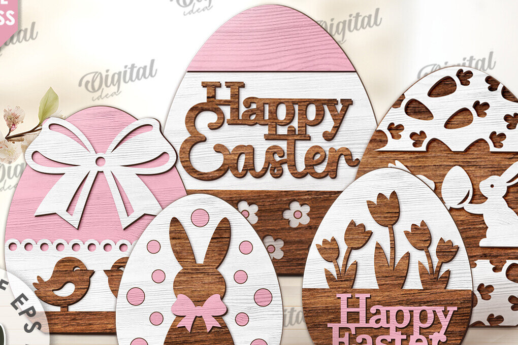 Intra απο ξύλο plywood 3mm-4mm πάχος - Διακοσμητικό πασχαλινό αυγό κομμένο με λέιζερ Δίασταση 15x15 cm INTRAFABR-115694293