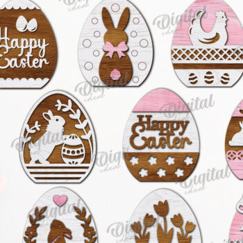 Intra απο ξύλο plywood 3mm-4mm πάχος - Διακοσμητικό πασχαλινό αυγό κομμένο με λέιζερ Δίασταση 15x15 cm INTRAFABR-115694293 - Image 2