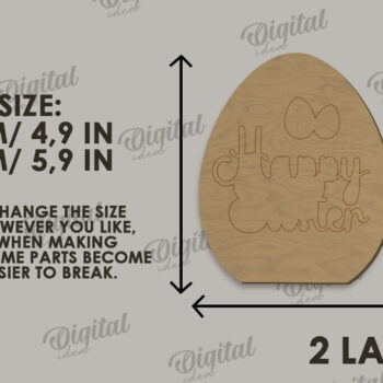 Intra απο ξύλο plywood 3mm-4mm πάχος - Διακοσμητικό πασχαλινό αυγό κομμένο με λέιζερ Δίασταση 15x15 cm INTRAFABR-115694293 - Image 4