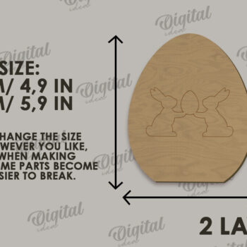 Intra απο ξύλο plywood 3mm-4mm πάχος - Διακοσμητικό πασχαλινό αυγό κομμένο με λέιζερ Δίασταση 15x15 cm INTRAFABR-115694293 - Image 8