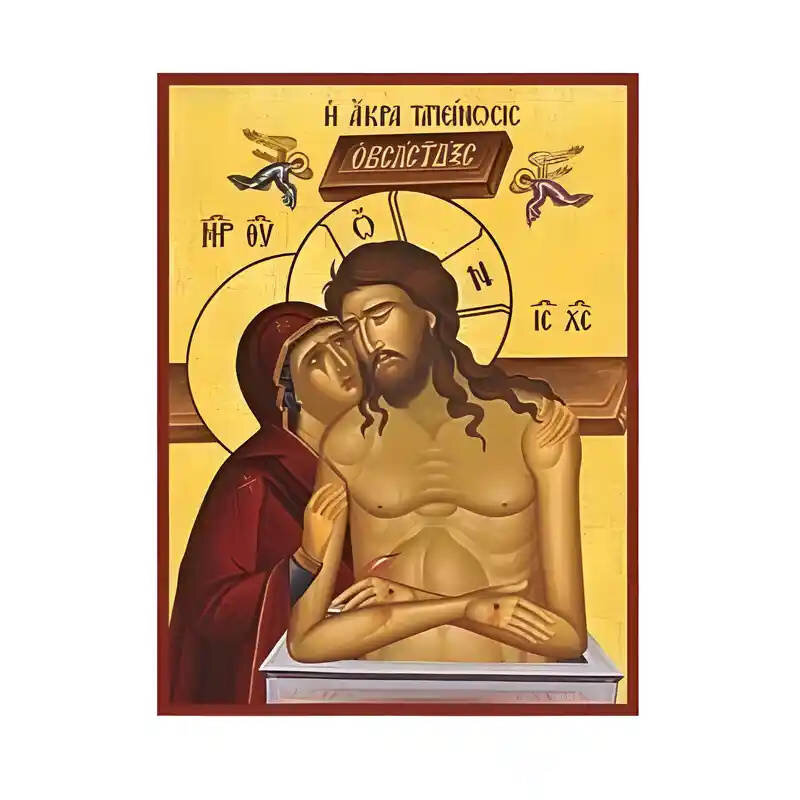 Εικόνα Ορθοδοξίας με περίγραμμα χρυσό σε ξύλο Φλαμουρίας  με  βάση Εικόνα Άκρα Ταπείνωση Χειροποίητη Ελληνορθόδοξη , Κρεμαστή πλάκα βυζαντινής τέχνης, χριστιανική τέχνη Διάσταση 10x7 cm (3,9 x 2,8 ίντσες) INTRAEK-671051