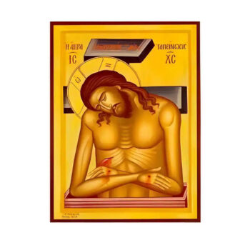 Εικόνα Ορθοδοξίας με περίγραμμα χρυσό σε ξύλο Φλαμουρίας με βάση Εικόνα Άκρα Ταπείνωση Χειροποίητη Ελληνορθόδοξη , Κρεμαστή πλάκα βυζαντινής τέχνης, χριστιανική τέχνη Διάσταση 10x7 cm (3,9 x 2,8 ίντσες) INTRAEK-671050 - Image 1