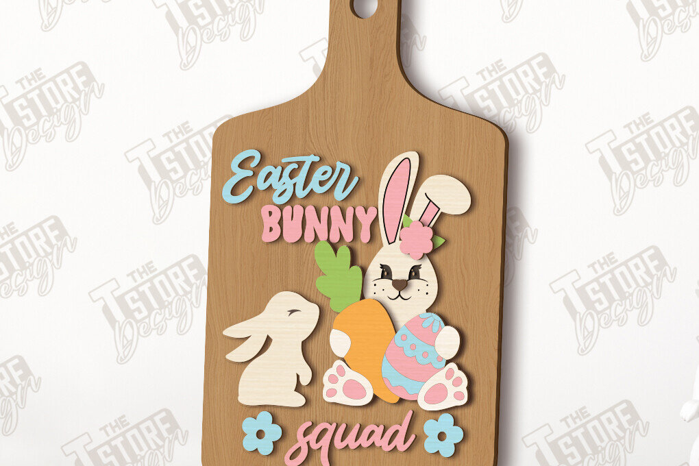 Intra απο ξύλο plywood 3mm-4mm πάχος - Διακοσμητικό Πασχαλινό Mini Cutting Board|CNC Δίασταση 15x15 cm INTRAFABR-117201663