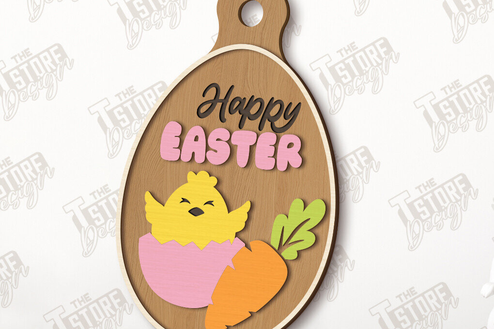 Intra απο ξύλο plywood 3mm-4mm πάχος - Διακοσμητικό Πασχαλινό Mini Cutting Board|CNC Δίασταση 15x15 cm INTRAFABR-117201517