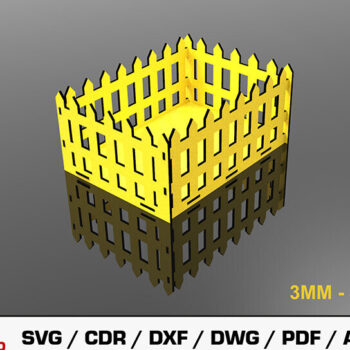 Intra απο ξύλο plywood 3mm-4mm πάχος - Διακοσμητικό κιβώτιο φράχτη  κοπής με λέιζερ Δίασταση 30x20 cm INTRAFABR-105215357 - Image 1