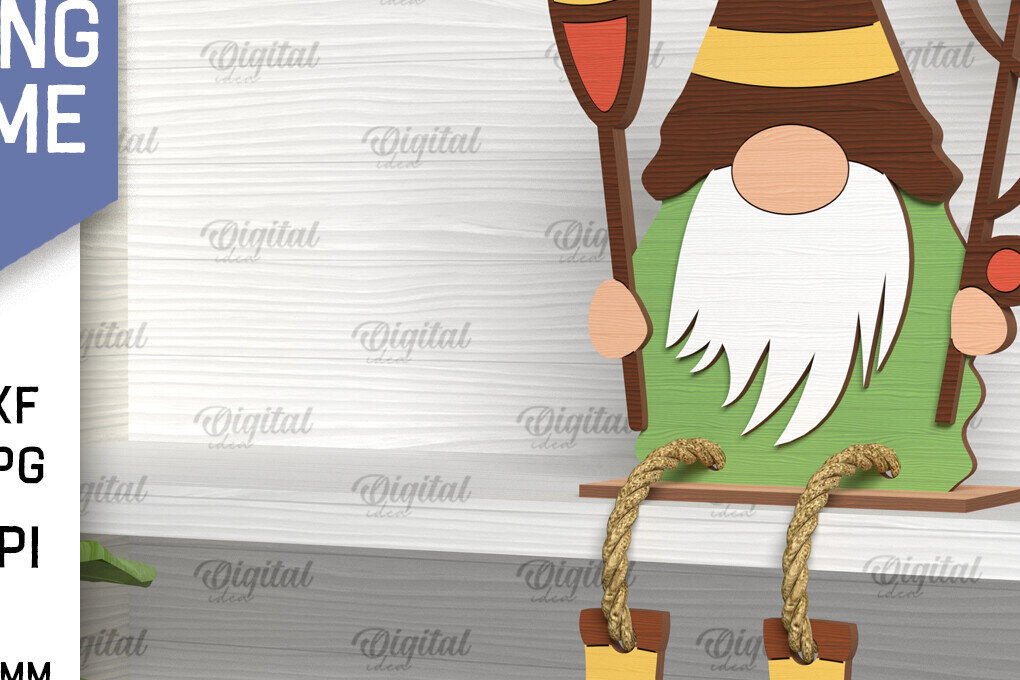 Intra απο ξύλο plywood 3mm-4mm πάχος - Διακοσμητικό ψάρεμα Gnome με λέιζερ Δίασταση 30x20 cm INTRAFABR-98040829