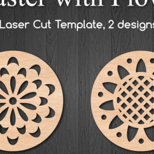 Intra απο ξύλο plywood 3mm-4mm πάχος - Διακοσμητικά σουβέρ Floral  Cut Laser Δίασταση 40x50 cm INTRAFABR-99217958
