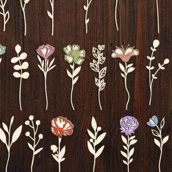 Intra απο ξύλο plywood 3mm-4mm πάχος - Πρότυπα δέσμης διακοσμητικών λουλουδιών Δίασταση 3x8 cm INTRAFABR-105359167 - Image 1