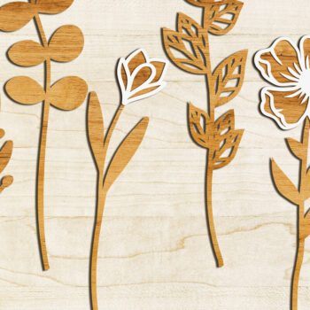 Intra απο ξύλο plywood 3mm-4mm πάχος - Πρότυπα δέσμης διακοσμητικών λουλουδιών Δίασταση 3x8 cm INTRAFABR-105359167 - Image 4