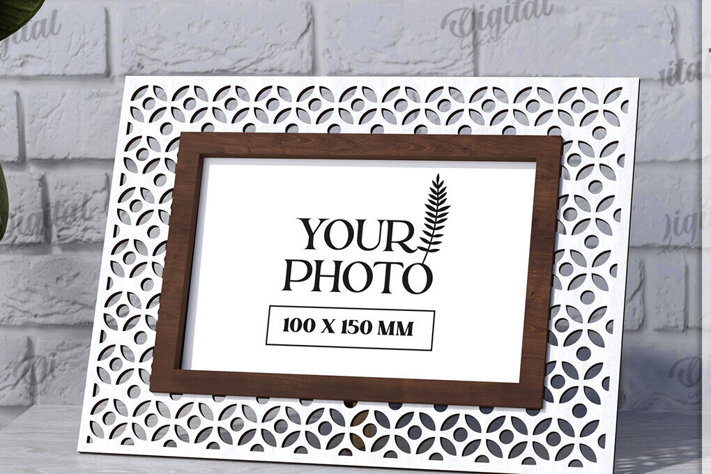 Intra απο ξύλο plywood 3mm-4mm πάχος - Διακοσμητικό πλαίσιο κοπής με λέιζερ Δίασταση 20x25 cm INTRAFABR-123832162