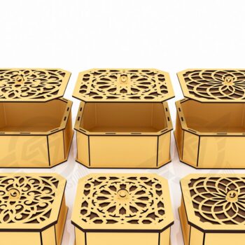 Intra απο ξύλο plywood 3mm-4mm πάχος - Διακοσμητικό κουτί δώρου Αρχεία Cut Laser Δίασταση 150x150 cm INTRAFABR-119431036 - Image 6