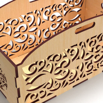 Intra απο ξύλο plywood 3mm-4mm πάχος - Διακοσμητικό κουτί δώρου Δίσκος κοπής με λέιζερ Δίασταση 15x15 cm INTRAFABR-83152438 - Image 3