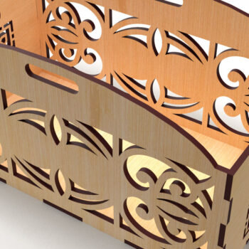 Intra απο ξύλο plywood 3mm-4mm πάχος - Διακοσμητικό κουτί δώρου Δίσκος κοπής με λέιζερ Δίασταση 15x15 cm INTRAFABR-83152472 - Image 2