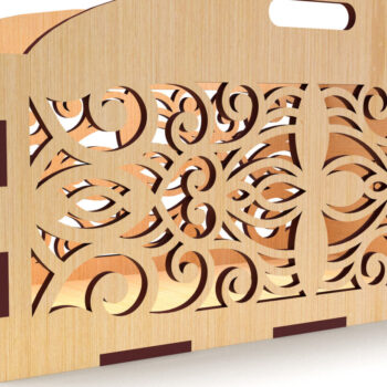 Intra απο ξύλο plywood 3mm-4mm πάχος - Διακοσμητικό κουτί δώρου Δίσκος κοπής με λέιζερ Δίασταση 15x15 cm INTRAFABR-83152312 - Image 2