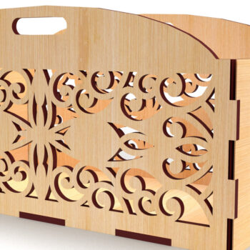 Intra απο ξύλο plywood 3mm-4mm πάχος - Διακοσμητικό κουτί δώρου Δίσκος κοπής με λέιζερ Δίασταση 15x15 cm INTRAFABR-83152386 - Image 3