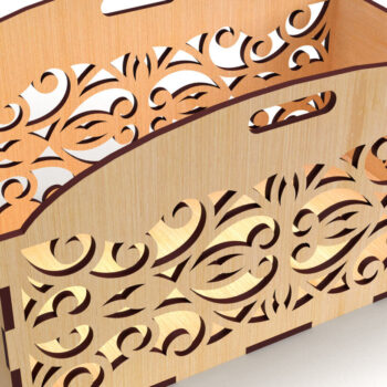 Intra απο ξύλο plywood 3mm-4mm πάχος - Διακοσμητικό κουτί δώρου Δίσκος κοπής με λέιζερ Δίασταση 15x15 cm INTRAFABR-83152425 - Image 2