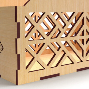 Intra απο ξύλο plywood 3mm-4mm πάχος - Διακοσμητικό κουτί δώρου Δίσκος κοπής με λέιζερ Δίασταση 15x15 cm INTRAFABR-83152304 - Image 2