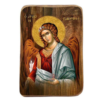 Εικόνα Ορθοδοξίας με περίγραμμα χρυσό σε ξύλο Φλαμουρίας με βάση Μπομπονιέρα Βάπτισης Αρχάγγελος Γαβριήλ Σετ 20 τεμαχίων, Εικόνα Βάπτισης, Χειροποίητη Βυζαντινή εικόνα Bomboniera 9x6cm, Χριστιανικό Δώρο Διάσταση 50x40 cm (19,7 x 15,8 ίντσες) INTRAEK-6543216724083 - Image 1
