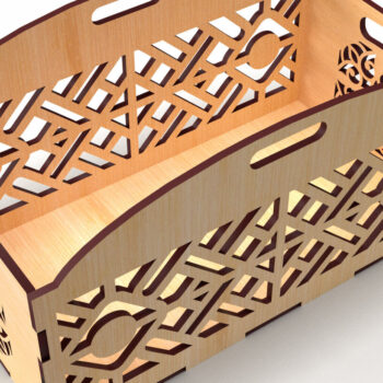 Intra απο ξύλο plywood 3mm-4mm πάχος - Διακοσμητικό κουτί δώρου Ξύλινο κουτί κοπής με λέιζερ Δίασταση 15x15 cm INTRAFABR-83158645 - Image 4