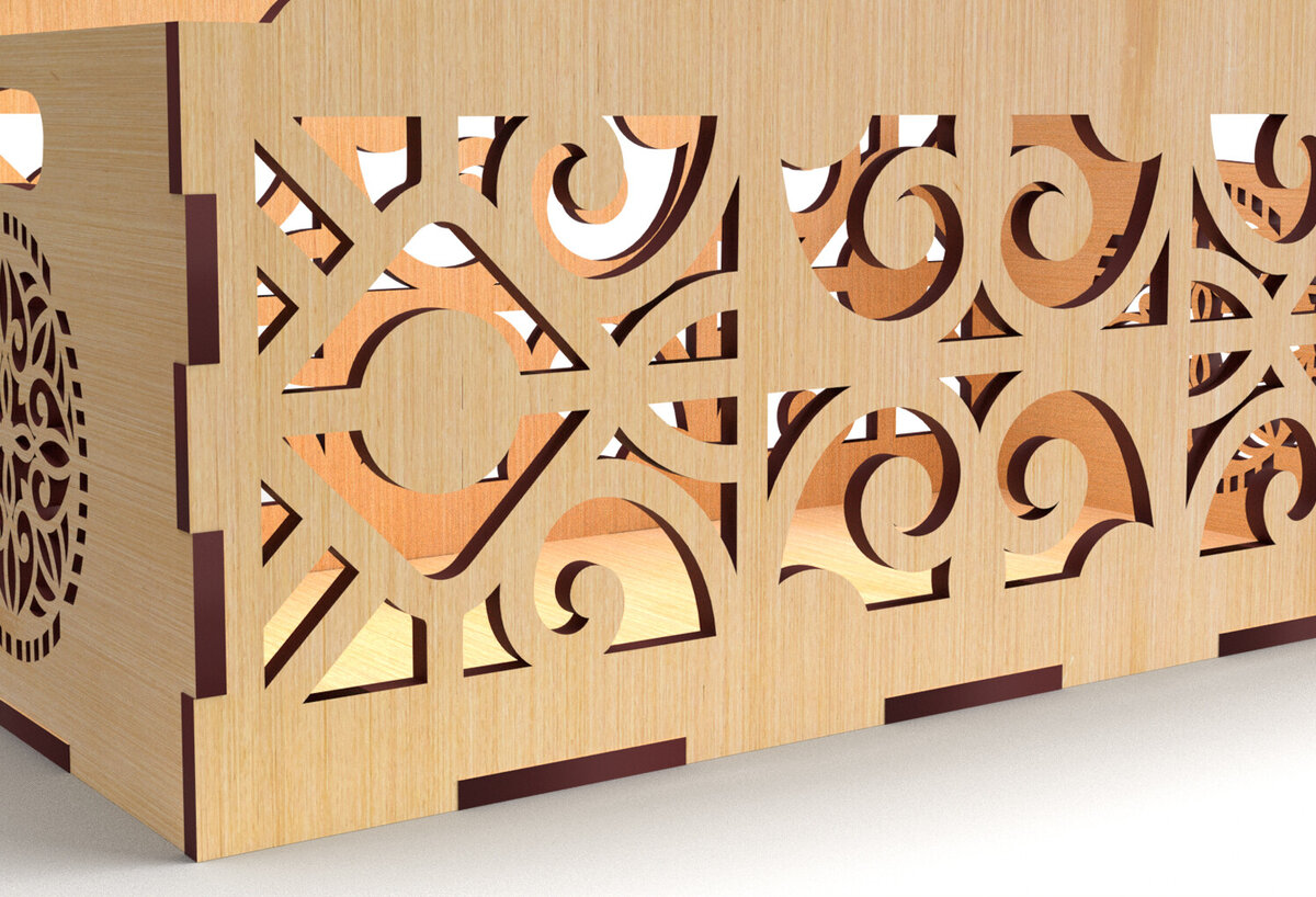 Intra απο ξύλο plywood 3mm-4mm πάχος - Διακοσμητικό κουτί δώρου Ξύλινο κουτί κοπής με λέιζερ Δίασταση 15x15 cm INTRAFABR-83158652